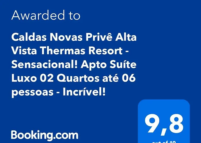 Caldas Novas Privê Alta Vista Thermas Resort - Sensacional! Apto Suíte Luxo 02 Quartos até 06 pessoas - Incrível!